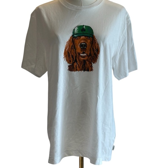 J Crew St. Patrick's Day dog graphic tee Shirt Medium Lucky Tshirt - Picture 1 of 6